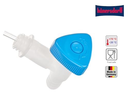 hünersdorff Ablasshahn für Kanister PROFI mit Breitgewinde 22 mm natur, Drehgriff blau