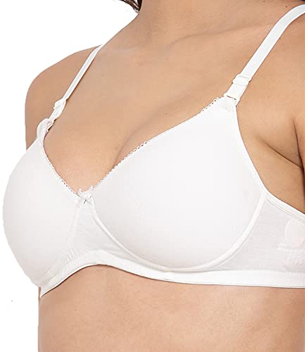 Image of Inner Sense Women's Soft Organic Cotton Bamboo Bra for Women I Comfortable, Padded, Wire Free, Smooth Straps, High Coverage Everyday Tshirt Bra for Women |