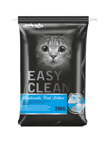 Emily Pets Fresh Scented Bentonite Cat Litter – Ultra Clumping, Fast Absorbing, Low Dust, Odour Control Cat Litter for Cats & Kittens - 20 Kg