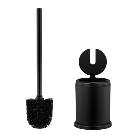 ToiletTree Products Deluxe Toilet Brush with Lid - Black Cover