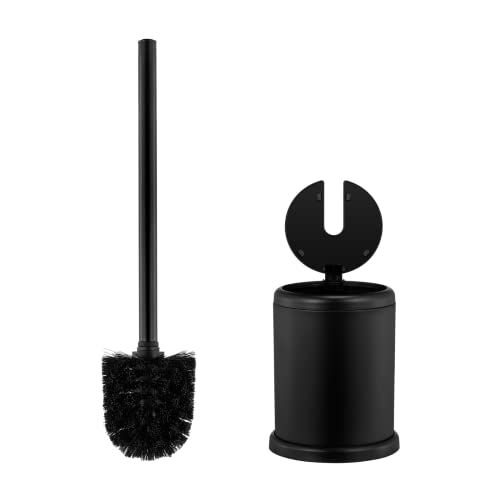 Image of ToiletTree Products Deluxe Toilet Brush with Lid - Black