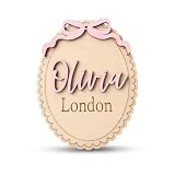 Personalized Scallop Baby Name Sign with Bow (Name Sign)