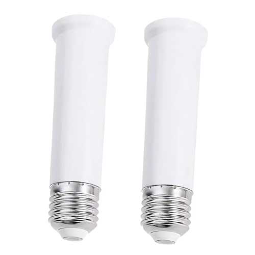 E26 Socket Extender, E26 Standard Medium Base Lamp Bulb Socket Adapter of 12CM/4.72 Inch Extension,Light Bulb Socket Extension, Lamp Holder Adapter Max 60W Light Bulb Extender 2 Pcs