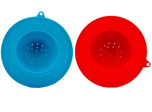 Coladores de silicona para fregadero 2 unidades rojo y azul