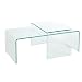 Produktbild Invicta Interior Hochwertiges 2er Set Glas Couchtisch FANTOME transparent Glastisch Satztische Tische Glas Wohnzimmertisch
