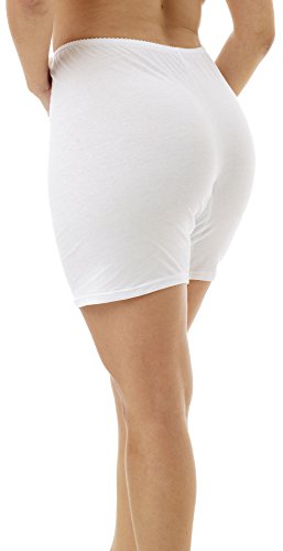 Underworks USA Womens 100% Cotton Cuff Leg Boy-Leg Brief Bloomers Pettipants Slip Shorts 8-inch Inseam 3-Pack2