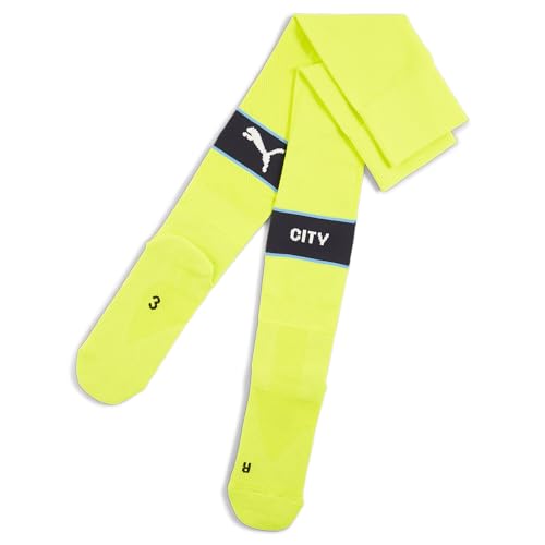 PUMA Mens Manchester City Graphic Socks Yellow Size UK 6-8