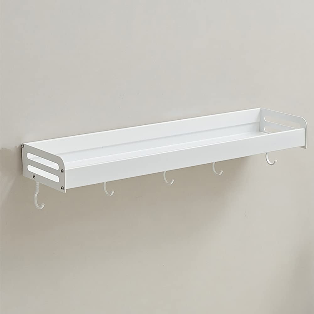 SDGBCXD bathroom shelves, Multifunctional Floating Shower Caddy for Cosmetics, Shampoo & Kitchen Seasoning Bottles(White,60Cm)