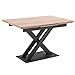 Adec Victory, Mesa de Comedor, Mesa de Salon o Cocina, Color Roble y Estructura Metalica en Color Negro, Medidas: 120/160 cm (Largo) x 80 cm (Ancho) x 76 cm (Alto)