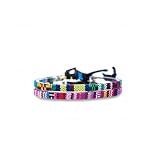 Made by Nami Pulsera Boho Surfer Set de 2 para Mujer y Hombre - Accesorios para Fiestas y de Playa - Hechos a Mano - Resistente al Agua y Ajustable - Pulseras de la Amistad (Turquesa & Deep Multi)
