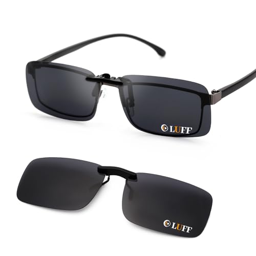 LUFF Polarisierte Unisex-Clip auf Sonnenbrille für verschreibungspflichtige Brillen-gute Clip-Stil Sonnenbrille für Myopie Brille im Freien/Fahren/Angeln