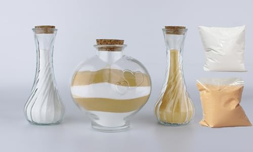 CHENGXINWENHUA Unity Sand Ceremony Set for Wedding Handmade Decorative Jars (Color B)