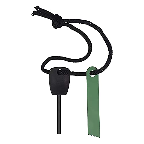 ACOODE Fire Starter Stick with Striker Lanyard and Whistle Waterproof Flint Fire Steel Survival Lighter for Camping Hiking Backpacking Gear