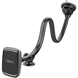 Magnetic Phone Car Mount [14-Inch Gooseneck Long Arm Extension], 1Zero Universal Windshield Dashboard Industrial-Strength Suction Cup Car Phone Holder with 6 Strong Magnets, for All Cell Phones iPhone