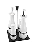 Producto europeo Lacor - 62384 - Juego Vinagrera Ceramicaic 4 piezas Con Soporte