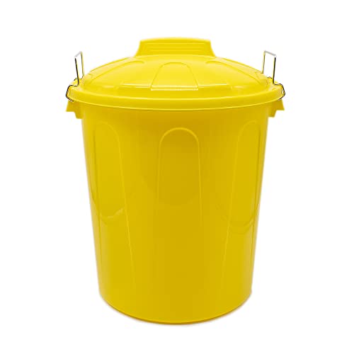 CABLEPELADO - Cubo de Basura 51L - Cubo basura Comunidad - Cubo Reciclar - Cubo almacenaje - PP plástico Resistente color Amarillo