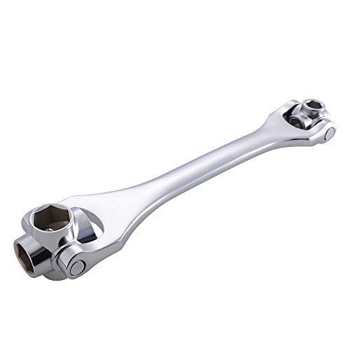 Lichamp 8-in-1 Socket Wrench 8 10 12 13 14 17 19 21, Flexible Dog Bone Multi Functional Hexagon Socket Wrench Spanner, Household Wrench Universal Hand Tool, 360 Degree Rotating Head, Metric 8 - 21mm
