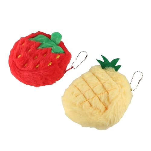 Cute Strawberry Change Purse Plush Fruit Watermelon Coin Purse Stuffed Coin Bags Keychain Coin Pouch Wallet Party Favors(Kiwi Fruit)2