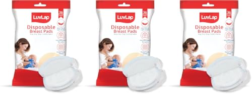 Image of LuvLap Ultra Thin Honeycomb Nursing Breast Pads, 36pcs, Disposable Maternity Pads, Highly Absorbent & Soft, Discreet Fit Breastfeeding pad, New Resealable Pack (Pack of 3)