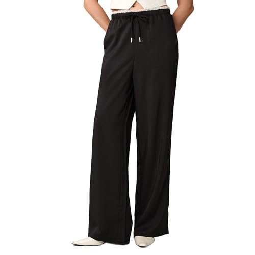 Summer Fashion lace lace Romantic Casual Straight Leg Pants Thigh Pants with Pockets Elastic Waistband Yoga Office Sports4