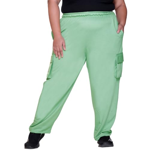 Image of White Moon Plus Size Women's 4 Pocket Cargo Joggers for Gym - Comfortable Track Pants for Women, Cotton Jogger, Ideal Track Pants for Women, Cargo Joggers for Everyday Wear (Pack of 2)