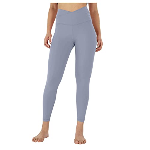 Hawkimin Leggings für Damen Hohe Taille Blickdichte High Waist Damen Sporthose Yoga Hose Lange Frauen Weich Blickdicht Pants Super Stretch Streetwear Shape Trainingshose Sportleggins Cover
