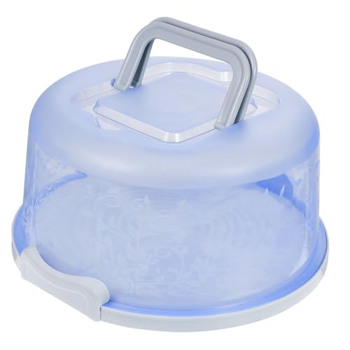 Hemoton Portable Cake Box Round Cake Food Fresh- Keeper Cake Storage Cake Keeper with Handle Container Carrier Cupcake Bakery for Blue Cake Transport Caja Pastel Cajas Pastel
