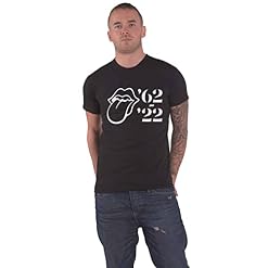 The Rolling Stones T Shirt Sixty Outline 1962-2022 Nouveau Officiel Homme Noir - Les Beatles, Paul McCartney, John Lennon, RIngo Starr, George Harrison