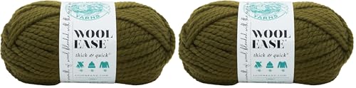 Image of (1 Skein) Lion Brand Yarn Wool-Ease Thick & Quick Bulky Yarn, Cilantro (Pack of 2)