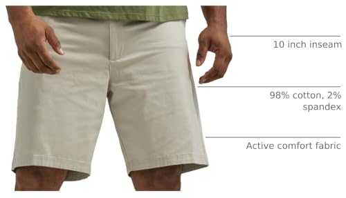 Lee Men's Big & Tall Extreme Motion Flat Front Short, Stone, 44 - image 4