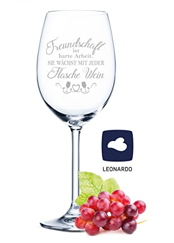 Leonardo Weinglas mit Gravur - Freundschaft ist harte Arbeit - Lustige Geschenke -...