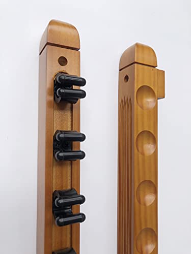 Lante Life Billiard Wooden Cue Rack For 8 Pool Sticks, Wall Mount Hardwood Pool Cue Sticks Rack (Oak) #TOP2