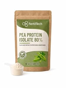 FertilTech Erbsenprotein Isolat 80% 1.2 kg (1200 g) | Pflanzliches Proteinpulver, hoher Proteingehalt, fettarm, glutenfrei, vegan, neutraler Geschmack, ideal für Shakes und Rezepte