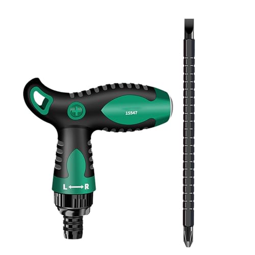 Juego de destornilladores telescópicos ranurados en cruz con extensión de doble cabeza en T, llave de carraca, herramientas manuales de reparación de llaves de carraca de doble dirección