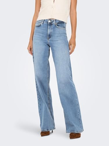 Jean Only Onlmadison Blush bleu denim large taille haute - 2