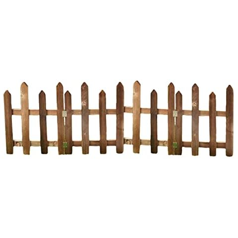 YOUGE Garden Picket Fence, Wooden Landscape Edging Border, Decorative Garden Fences for Patio, Fairy Garden Fence - Garden Wooden Short Fence, Clear, 44x120cm Cover