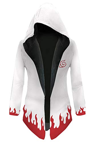 Haydory Männer Namikaze Minato Yondaime Kapuzen Mantel Umhang Windjacke Bademantel Cosplay Kostüm Cover
