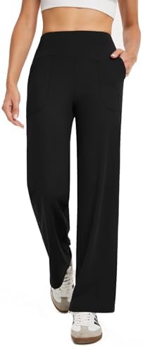 High Waist Wide Leg Yoga Pants with Pockets