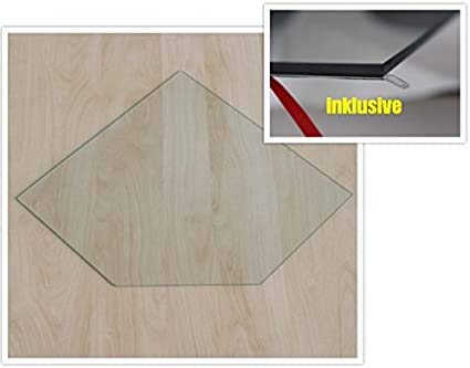 Funkenschutzplatte Fünfeck 125x125cm Glasplatte mit Dichtung