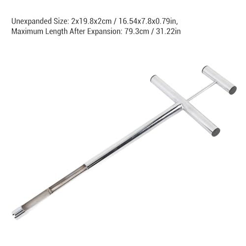 Cffuvros Soil Sample Probe, Stainless Steel Core Sampler with T Handle Ejector Soil Sampling Tool for Garden, Farm, Lawn Testing Soil Test Probe for Plant Care