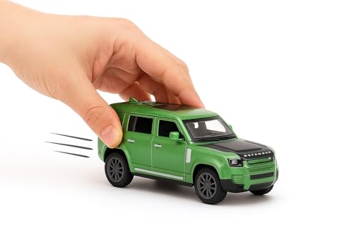 Image of 1:36 Scale Range Rover Defender Die-Cast Car Toy - Pull-Back Alloy Model Vehicle with Light and Sound Openable Doors for Kids, Boys & Collectors (Random Color)
