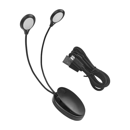 Lampe LED pour pupitre de musique, lampe à pince à double tête réglable avec 8 lumières LED et câble USB, lampe de lecture à pince adaptée au pupitre...