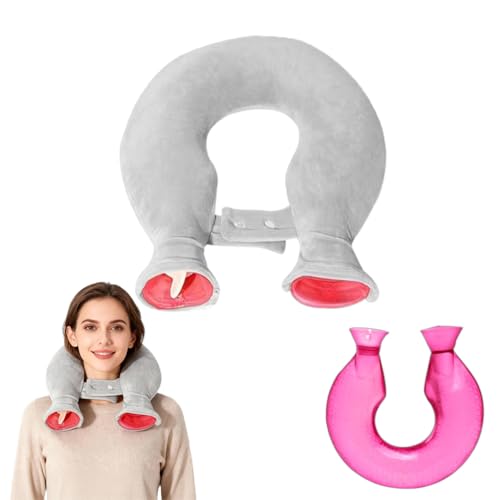 WRQIOO Nackenwärmflasche, 1400ml Wärmflasche Nacken, Nackenwärmflasche Schulter mit Weichem Bezug, Auslaufsicher, Ein Weiches Geschenk für Ältere...