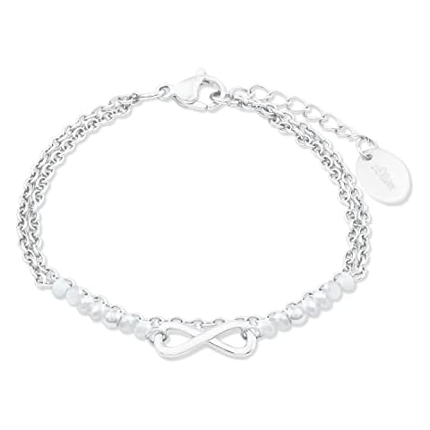 s.Oliver Pulsera de acero inoxidable con Vidrio Gris y Estuche de Regalo de Joyería Cover