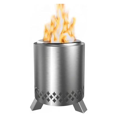Fogata, Brasero de Mesa más Grande 6,5 Pulgadas con Soporte, brasero sin Humo Acero Inoxidable 304 for Zonas urbanas y suburbanas para Patio, jardín