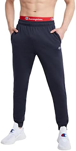 Champion, Powerblend Fleece, Cuffed Ankle Jogger Sweatpants for -Men, Navy-549314, Large