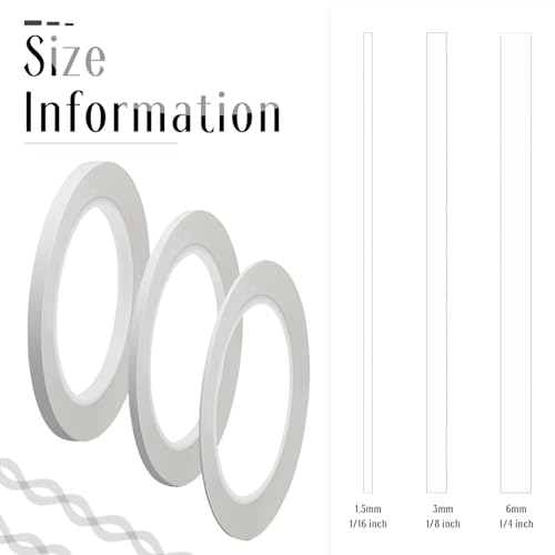 Image of Nezyo 6 Pcs Vinyl Pinstripe Tape Auto,White,1 /16,1 /8, 1 /4 Inch