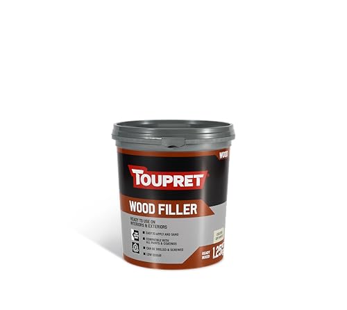 Toupret Wood Filler - Professional-Grade Pre-Mixed Interior & Exterior Wood Repair Paste - Quick-Drying Sandable Paintable - Fills Cracks & Holes - Off-White - 1.25kg