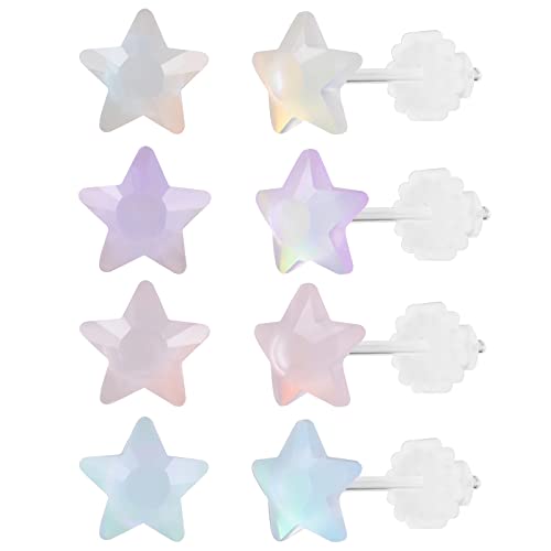 AoedeJ Juego de aretes de tuerca coloridos Aretes de plástico Lindos aretes...