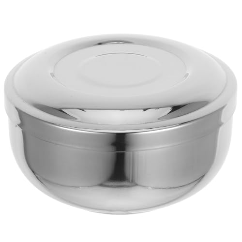 BESTYASH Jabonera de Afeitar de Metal con Tapa Tazón Compacto para Espuma de Afeitar Escudilla para Crema y Jabón de Afeitado Recipiente Resistente para Afeitado Húmedo Masculino